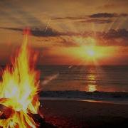 Ocean Waves Crackling Fire